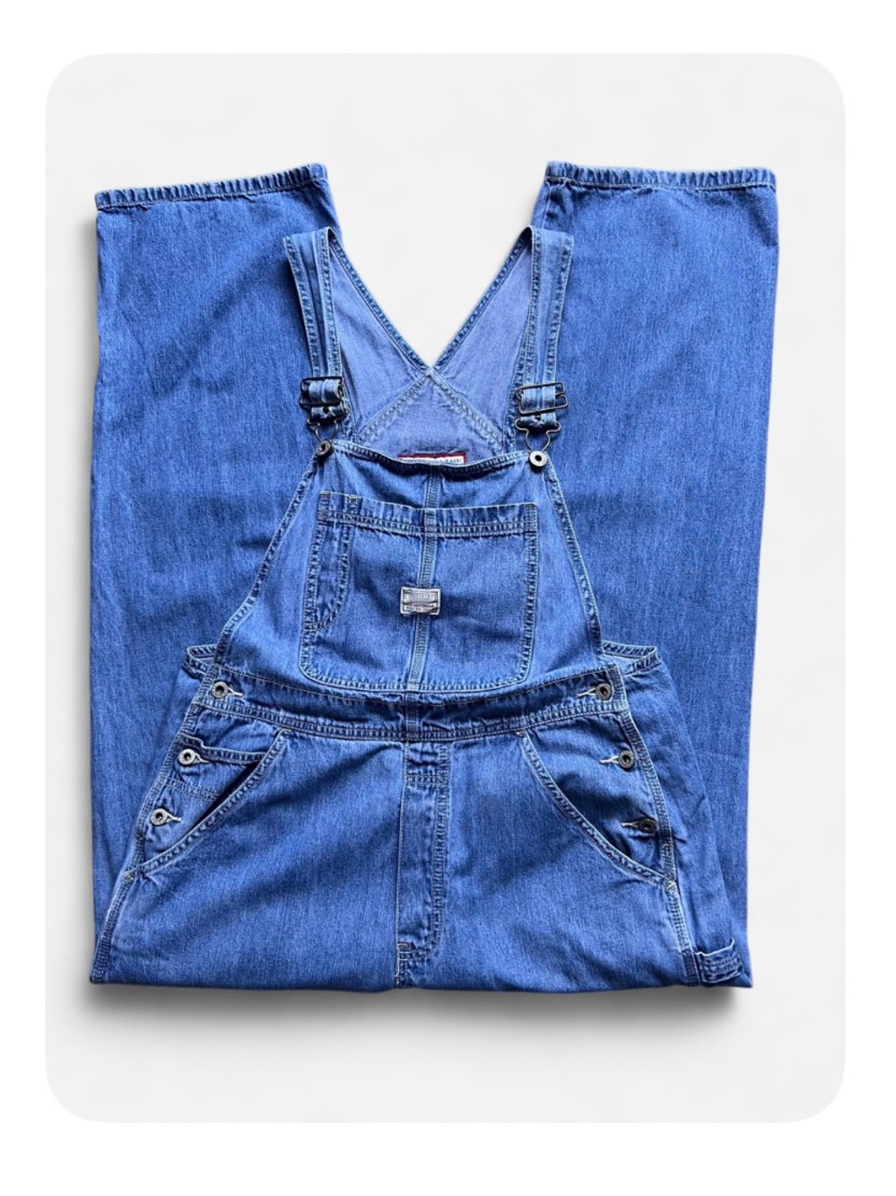 Vintage Old Navy 90s Y2K Blue Denim Overalls Bibs Sz M  Jean Carpenter Bib VTG
